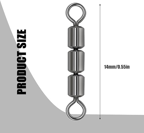 15 Pezzi Lunghezza 14 mm Galleggianti da Pesca Girelle ad Alta Velocità, Girelle Triple, Girelle da Pesca, Girelle per Trota, Accessori per la Pesca, Girelle da Pesca Forza di Trazione - Ysert