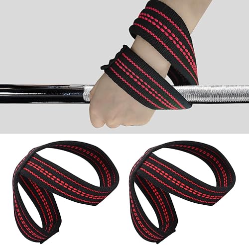 Cinghie per Sollevamento Pesi Figura 8, Supporto Ganci Palestra Polsi Cross Training Protezion da Polso Impacchi Uomini Donne Fitness Polsini In Cotone Tirare Su Stacco Terra Manubri - Ysert