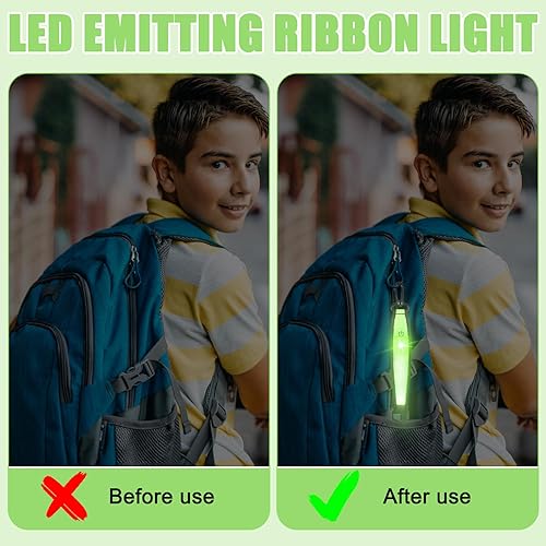 4 zaini a LED lampeggianti per la scuola, 3 modalità USB, ricaricabili tramite USB, riflettenti, luce di sicurezza per bambini, zaino e jogging - Ysert