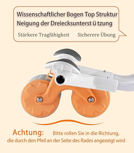 Rullo addominale Ab Roller con supporto per gomiti, AB Wheel con rimbalzo automatico, per addominali con tappetino per ginocchia per uomini e donne - Ysert