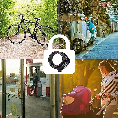 2012X - Cavo Antifurto per Bici con Combinazione a 5 cifre. Lunghezza: 180 cm. - Ysert