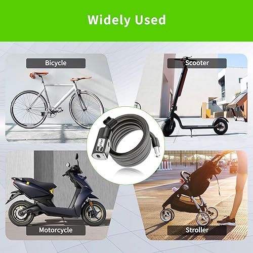 Lucchetto per Monopattino Elettrico, eMjollRay Lucchetto per Bicicletta con 2 Chiavi, Livello di Sicurezza Molto Alto Antifurto Lucchetto Monopattini, Lucchetto Monopattino per Moto,Bicicletta,Scooter - Ysert