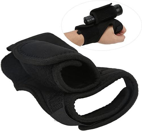 Alomejor Guanto da Polso per Torcia Subacquea Guanto da Polso per Torcia Subacquea con Gancio Retrattile e Anello da Polso per Immersione per Lampada per Luci Subacquee - Ysert