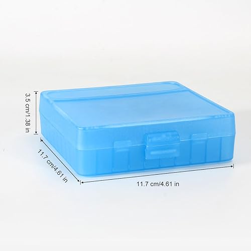 100 Round Flip-Top Pistol Ammo Box Plastica impilabile e bloccabile Contenitore di stoccaggio delle munizioni-Blu 4,61'*4,61'*1,38' - Ysert