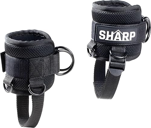 SHARP - Cinghia alla caviglia per sollevamento pesi, regolabile, per sport, kickback, allenamento per le gambe, accessori per il fitness per cavi - Ysert