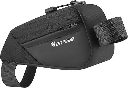 Borsa portaoggetti triangolare per tubo superiore della bicicletta, borsa portatile per telaio anteriore, resistente all'acqua, per accessori da ciclismo - Ysert