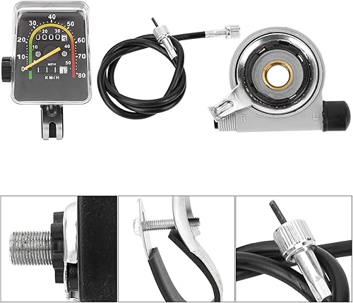 Contachilometri Meccanico per Bici Multifunzione con Cavo e Adattatore per Bici da Strada, Computer Tachimetro da Ciclismo Impermeabile - Ysert