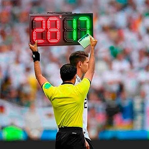 Tabellone segnapunti per sostituzioni di Calcio, tabellone segnapunti elettronico a LED, tabellone per sostituzioni elettroniche per Calcio su Un Lato, Attrezzatura per Giochi di Allenamento - Ysert