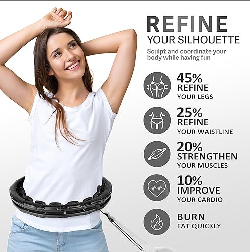 Hula Hoop Fitness - Cerchio fitness facile da usare con grande dimensione regolabile per adulti, bambini e principianti - Houla Hop confortevole e silenzioso (Hula Lila) - Ysert