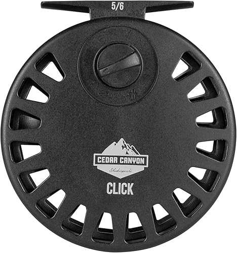 Shakespeare Mulinello da pesca a mosca Cedar Canyon Click - Costruzione leggera in grafite, sistema di trascinamento a scatto regolabile, prestazioni fluide - Più dimensioni - Ysert