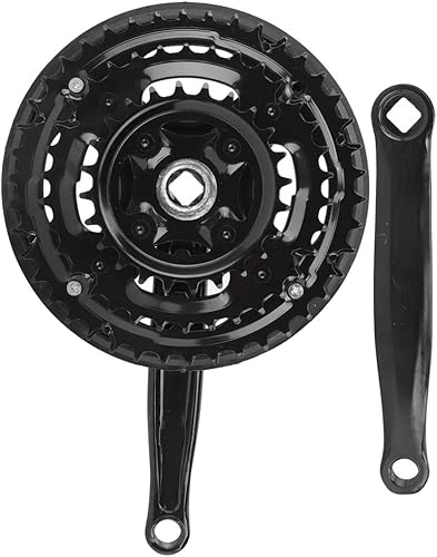 Ciclismo, Guarnitura Guarnitura in Acciaio Ad Alto Tenore di Carbonio 24-34-42T con Copertura per Catene per Bicicletta da Strada per Mountain Bike a velocità Vbile - Ysert