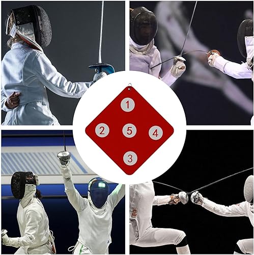 Fencing Target Practice, Wall-Mounted Fencing Target, 12.99x12.99in Skill Improvement Tool, Home Training Aid, Five Bulls-Eye Design, Ideal for Child and Adult Fencers - Ysert