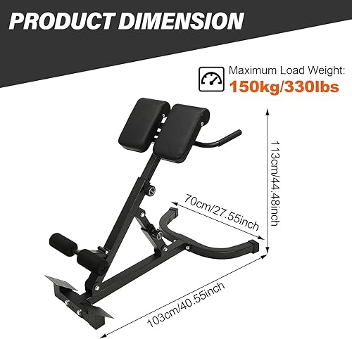 Roman Chair, Macchina per Estensione della Schiena, Panca Pieghevole per Addominali, Panca per Estensione della Schiena, Roman Chair Regolabile in 8 Posizioni - Ysert