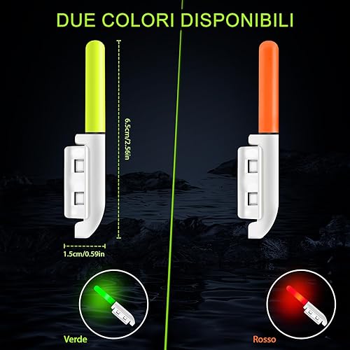 TobeBright Bastoncini Luminosi da Pesca, Pesca con Bastoncini Luminosi Notturni a LED per la Pesca Notturna, Pesca Mattutina, All'aperto e in Campeggio, Verde, Confezione da 5 - Ysert