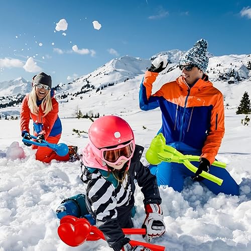 Palla di Neve Creatore,4 Pezzi Clip per Palla di Neve,Giocattoli per Fare Palle Neve,Muffa Palla di Neve per attività All'aperto dei Bambini sulla Neve/Spiaggia,Casuale Clip per Palle di Neve - Ysert