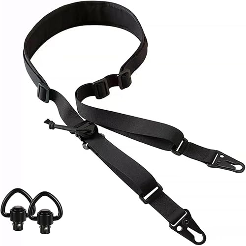 Fionda Tattica a 2 Punti per Fucile Fionda Regolabile per Fucile Cintura Regolabile per Fucile Fionda Regolabile a Sgancio Rapido per Sport all'aperto e Gioco (Nero) - Ysert