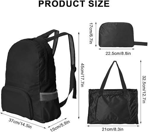 25 Litri Zaino Pieghevole Ultraleggero, Zaino da Esterno Unisex Borse da Trekking Impermeabile e Ripiegabile per Campeggio, Escursionismo, Viaggi, Sport, Arrampicata e Ciclismo - Ysert