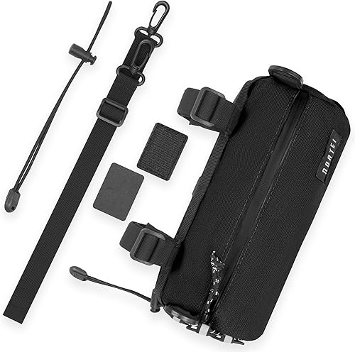 Borsa per manubrio bici da strada, ghiaia e BTT - Zaino Bikepackaging con tracolla rimovibile per spalla e cerniera impermeabile - 23 x 10 cm - 2 l (nero) - Ysert