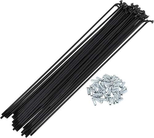 Raggi per Bicicletta 12G Lunghezza 260mm Raggi Ruota Bici in Acciaio al Carbonio Nero 1 Set - Ysert