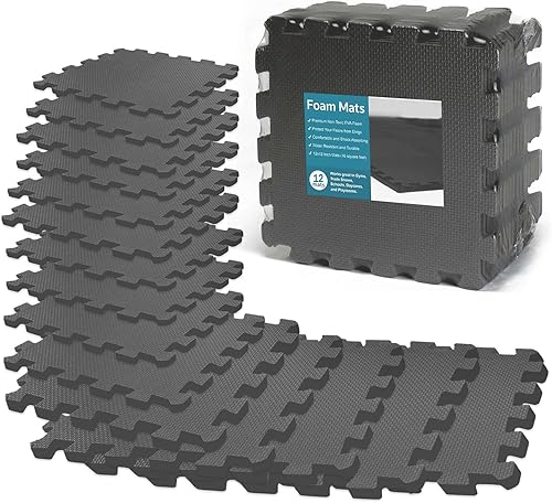 Tappeto Palestra, Tappeto Puzzle, Tappeto Gomma Antiscivolo, Tappetino Palestra, Tappetino Fitness, Home Gym, Tatami Palestra, Tappeti, Tappetino Ginnastica, x12 Puzzle 30x30cm 12mm - Ysert