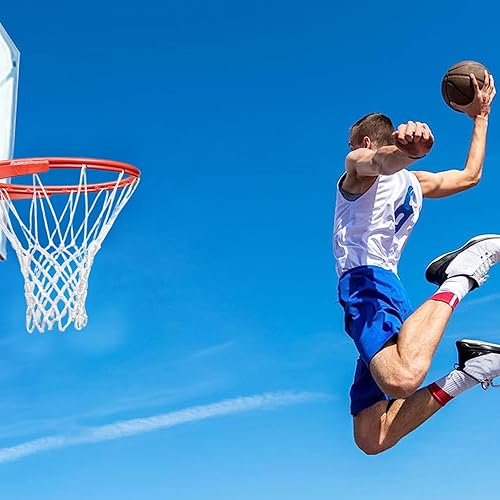 Rete da basket – Rete da basket leggera di ricambio standard, in nylon, per bambini e adulti, per interni ed esterni, resistente, per lezioni PE, stadi - Ysert