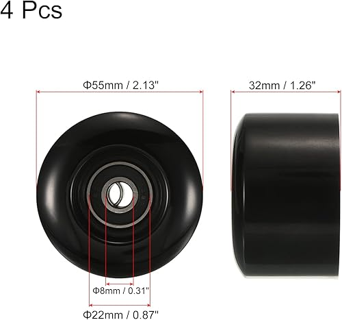 Ruota per skateboard con cuscinetti ABEC-9, ruote da strada per skateboard Cruiser ruota di ricambio 80A - Ysert