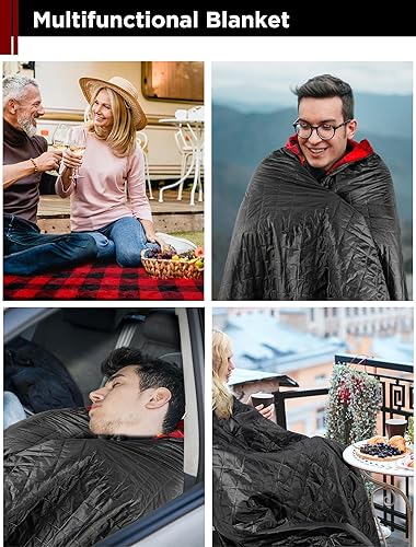 Coperta termica, plaid divano, blanket for winter,coperta da picnic impermeabile con 300gsm fodera in 300gsm pile, all'aperto, stadio, calcio, auto, isolata, come regalo - Ysert