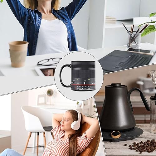 Tazza Da Caffè Con Obie-ttivo Per Fotocamera, Tazza Da Caffè In Ceramica Da 350 Ml, Tazza Da Caffè A Forma Di Obie-ttivo Per Fotocamera, Tazze Da Caffè Con, Per Appassionati Di Fotografia - Ysert