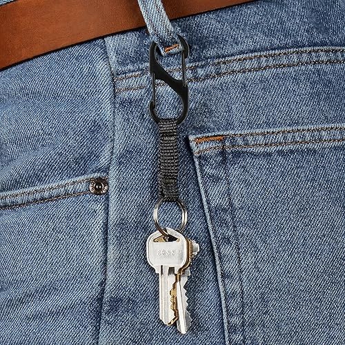 60 moschettoni a S, 50 mm/40 mm/32 mm, in metallo antifurto, doppio moschettone per campeggio, escursioni, chiavi (nero) - Ysert