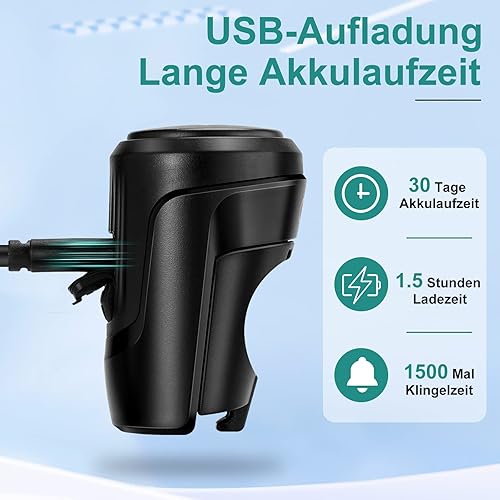 Campanello Elettrico per Bicicletta - Antifurto, Allarme, Clacson 120 dB - Nuovo Aggiornamento IPX4 Impermeabile per Mountain Bike - Ysert