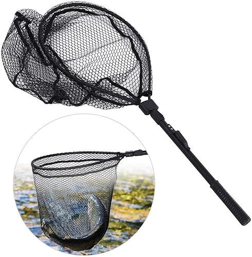 Guadino da pesca telescopico, Pesca Guadino Rete da pesca Lega di alluminio portatile Veloce Pieghevole Pesca a mano Dip Rete sostituzione per pescare Bass Carpa - Ysert