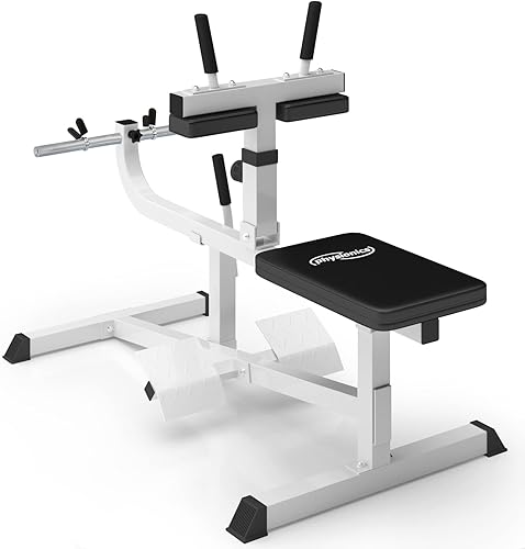 Panca per Polpacci - Carico Massimo 220 kg, Altezza Regolabile, Struttura in Acciaio - Calf Raise Machine, Pressa Polpacci Seduti, da Palestra, Fitness - Ysert