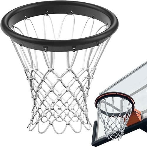 Rete da basket professionale – reti spesse standard, prodotti per campo da basket, rete robusta, resistente alle intemperie, non scolorisce e antipioggia, copertura per canestro, protezione solare per - Ysert