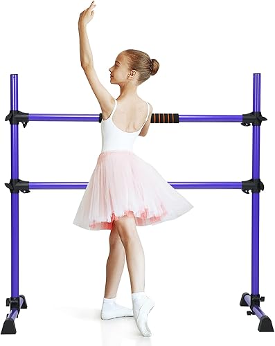 Barra Ginnastica Artistica in Metallo per Bambini, Sbarra da Danza Classica Regolabile in Altezza, con Cuscinetti Antiscivolo e Manopole, con Portata di 50 kg, 124,5 x 71 x 120 cm - Ysert