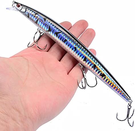 10 Pezzi Esche da Pesca 18cm/24g Attrezzatura da Pesca Esche Rigide Esche a Manovella Esca Artificiale in ABS per Spigola Esca Pesca in Mare e Acqua Dolce, Esca Rigida Bionica Artificiale - Ysert