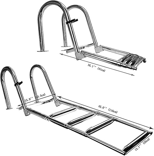 Scale per imbarcazioni scaletta bagno Telescopica Pieghevole In 4 Fasi Scaletta Barca Inox Scalette Barche Pieghevole Piscina Ponte Galleggiante Marina Drop Boat per piscina ponte barca - Ysert