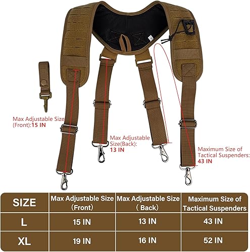 MELOTOUGH Bretelle tattiche del gancio del metallo per il dovere militare della cinghia del cablaggio della polizia bretelle della cintura di applicazione della legge - Ysert