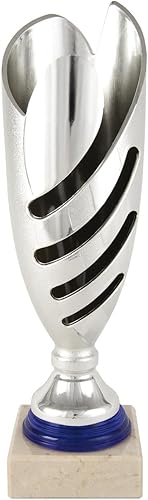 At12532, Trofeo Sportivo Commerciale Unisex-Adulto, Argentato/Blu, 27 cm - Ysert