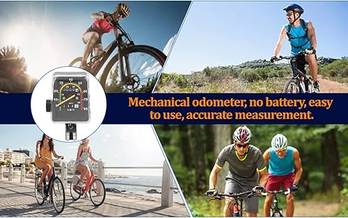 Contachilometri Meccanico per Bici Multifunzione con Cavo e Adattatore per Bici da Strada, Computer Tachimetro da Ciclismo Impermeabile - Ysert