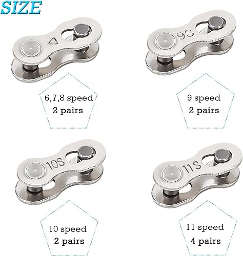 GIAK Bicicletta Catena Collegamento 10 Paia Velocità Catena Della Bicicletta Manca La Bicicletta Collegamento 6-7-8 9 10 11 velocità Catena Bicicletta Connettore a Sgancio Rapido - Ysert