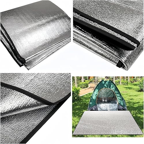 Tappetino in Schiuma da Campeggio,200 x 200 cm Cuscino Sedile Pieghevole,Coperta da Campeggio Foglio di Alluminio,per Campeggio,Spiaggia,Escursionismo,Yoga,Tappetino in Schiuma da Campeggio - Ysert