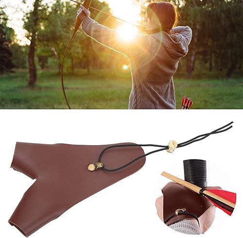Protezione per Le Mani per Tiro con L'Arco, Guanto per Tiro con L'Arco Protezione per Le Mani con Arco, Guanto per Protezione per Le Mani Regolabile in Pelle PU per Tiro con L'Arco(Marrone) - Ysert