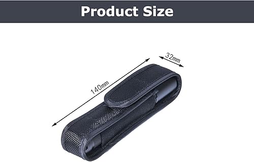 2 Pezzi Fondina Torcia da Cintura, Supporto per Fondina per Torcia in Nylon Pouch Portatile LED Torch Holder Torcia in Nylon Nero Tattico Torcia per Caccia all'aperto Campeggio Escursionismo - Ysert