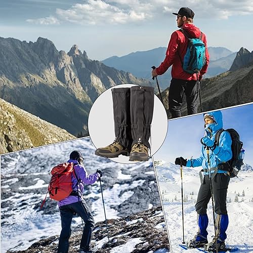 Ghette per le gambe da uomo, Ghette per le gambe regolabili, Scarponi da trekking impermeabili, ghette regolabili per le gambe, Ghette da trekking impermeabili per donna, uomo, sci, ciaspolate - Ysert