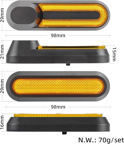 Set di 4 copriruota in plastica con banda riflettente per Xiaomi M365/Pro/Pro2/Essential 1S e adesivi di ricambio per monopattino - Ysert