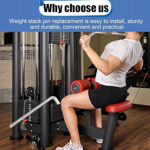 Perno per Pila di Pesi, Diametro 0,95 cm 15,30 cm Perno di Caricamento del Peso A Forma di L Perno di Trazione Perno di Estensione della Pila di Pesi Perno di Selezione del Peso per Casa - Ysert