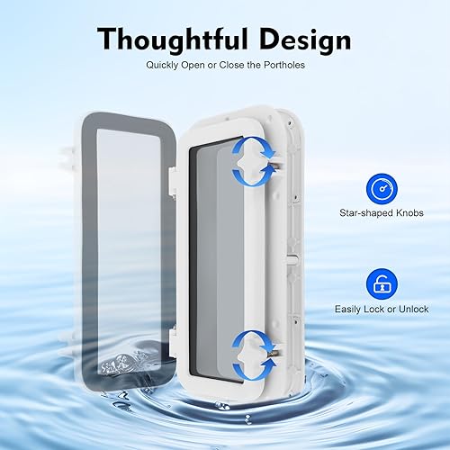 40 x 20 cm oblò finestra rettangolare barche yacht oblò finestra portlight, vetro temperato per barca marina, yacht, vetro temperato, resistente ai raggi UV, per yacht - Ysert