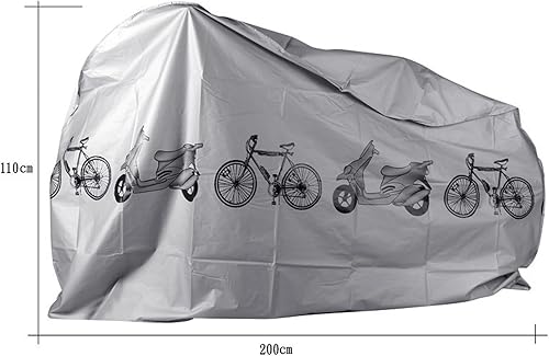 Copribici Bici Impermeabile,Telo Copri Bicicletta,Telo Protettivo per Bicicletta,Copri Bicicletta Esterno per Bici,Copertura Biciclette Esterno,Universale Copri Bicicletta da Esterno,2PC,Nero e Grigio - Ysert