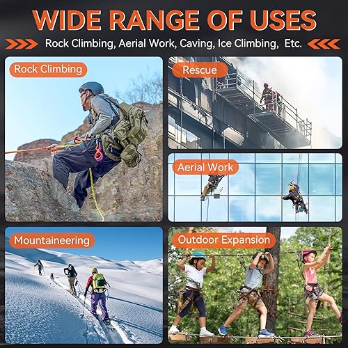 Werwing 2Pack Figura 8 Discensore 35KN Rescue Climbing Gear 7075 Lega di Alluminio Belay Rappel Dispositivo per discesa discesa discesa arancione - Ysert