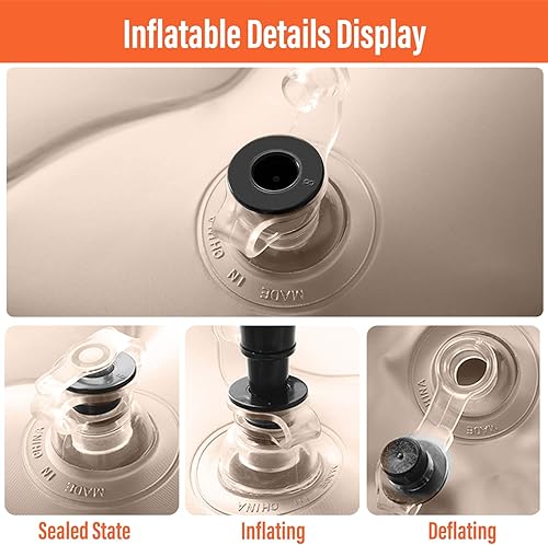 Ergocar Materassino Gonfiabile SUV MPV Floccaggio Materasso Letto per Auto con Pompa per Il Campeggio, Escursionismo, Piscina, Spiaggia, Viaggiare (Beige) - Ysert